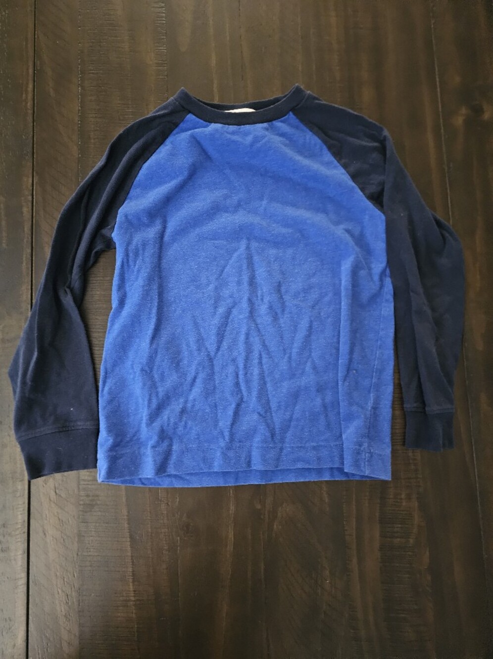 Old Navy Boys Blue and Navy Long Sleeve Raglan Tee